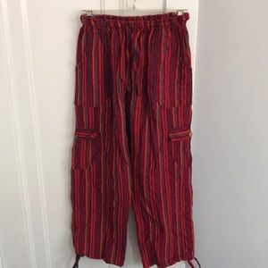 Red patterned pants